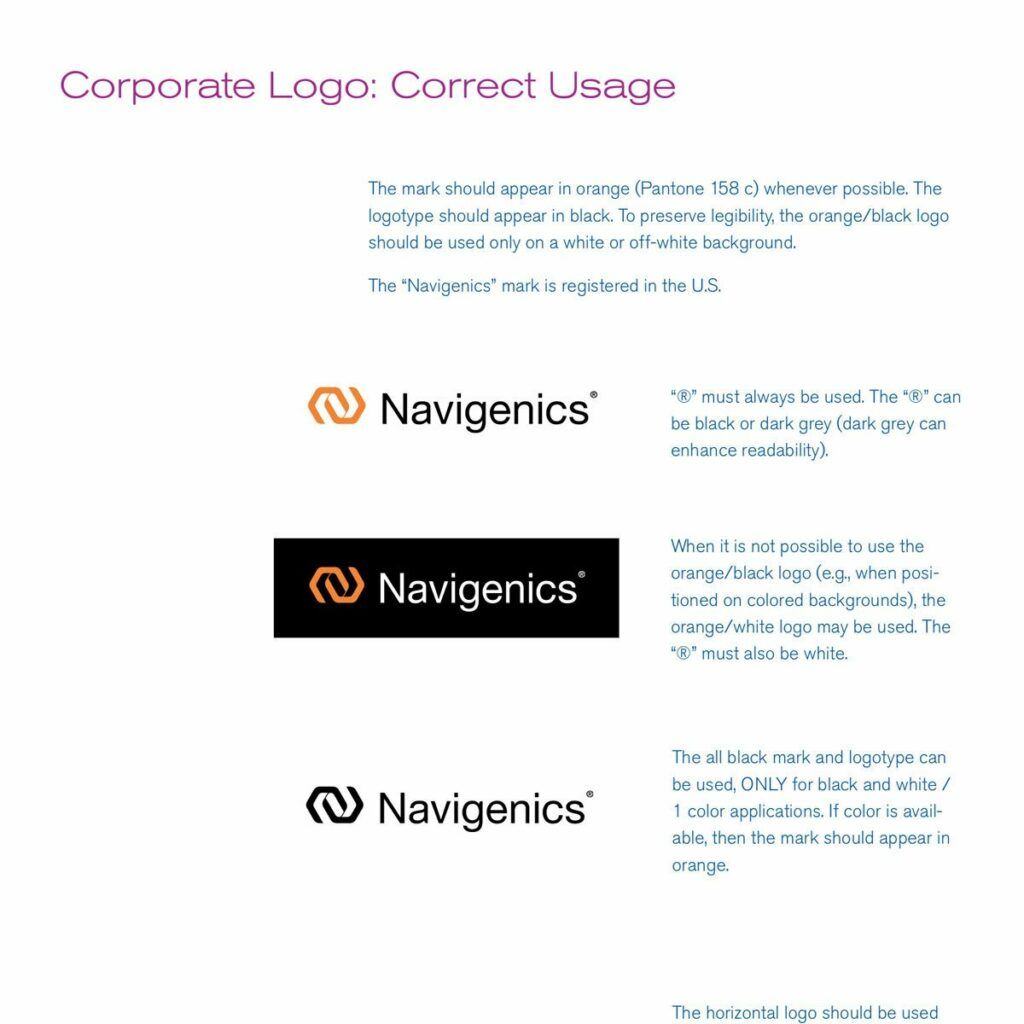 Navigenics brand logo usage