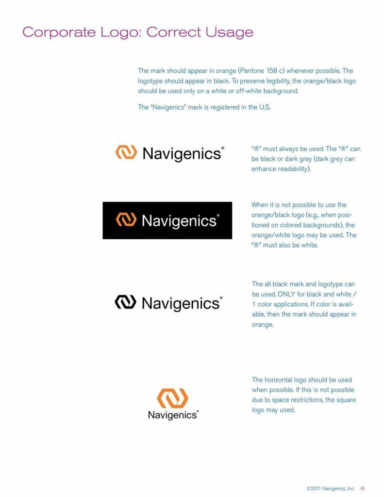 Navigenics brand logo usage