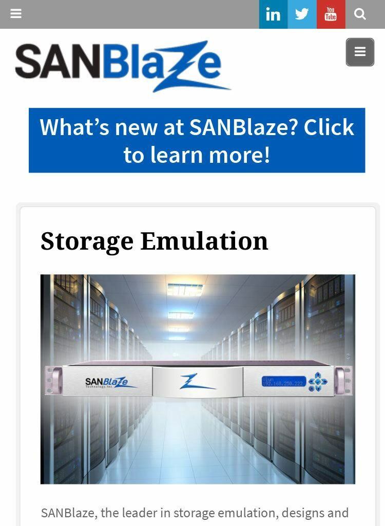 SanBlaze.com mobile home page