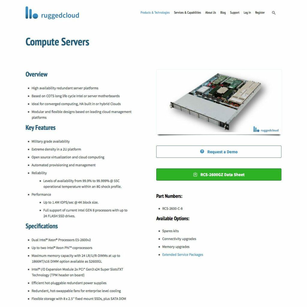 RuggedCloud.com product page