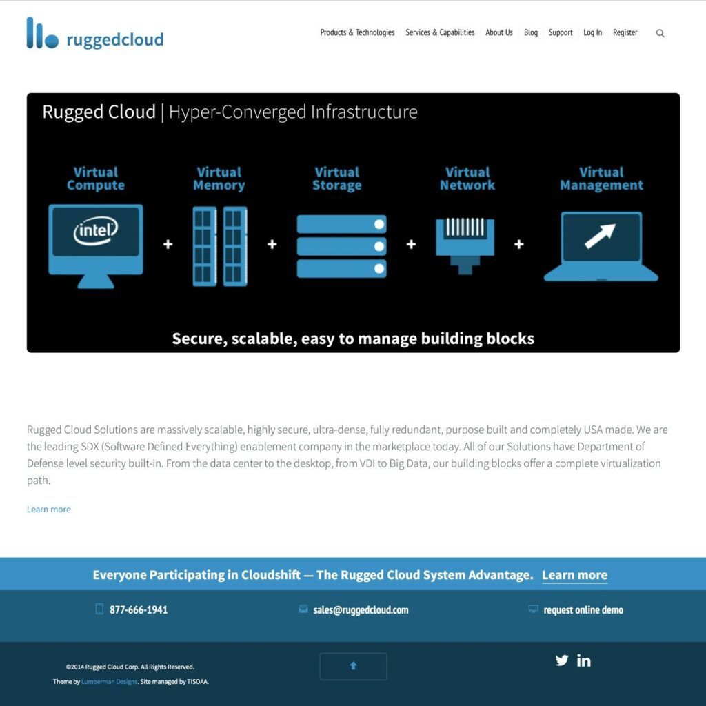 RuggedCloud.com home page