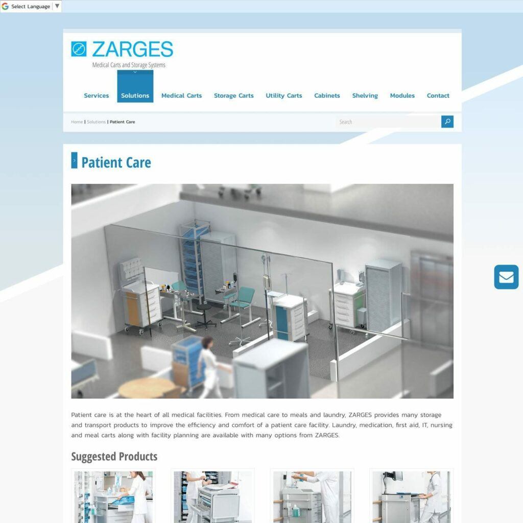 ZARGES Medical solutions page