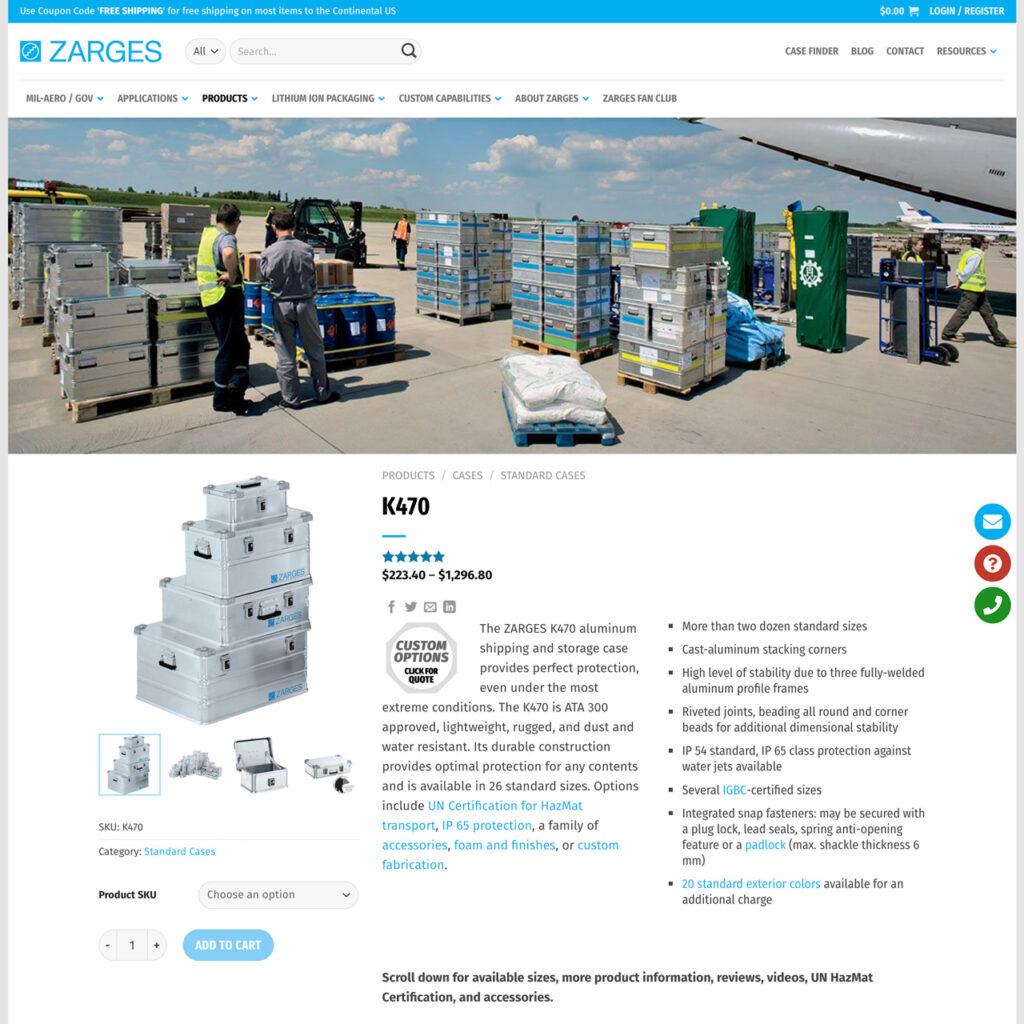 ZARGES USA K470 product page [2020]