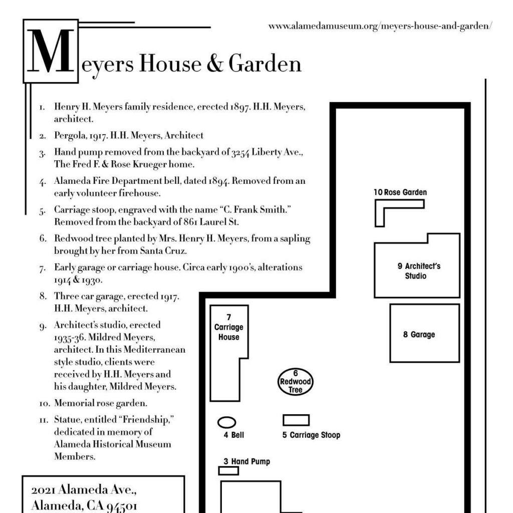 Flyer / map for Meyers House and Gardens