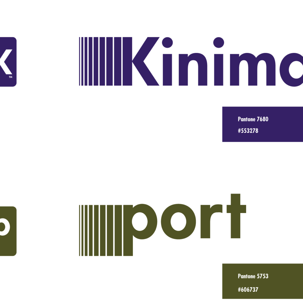 Kinima and Port logos and Pantone specifications